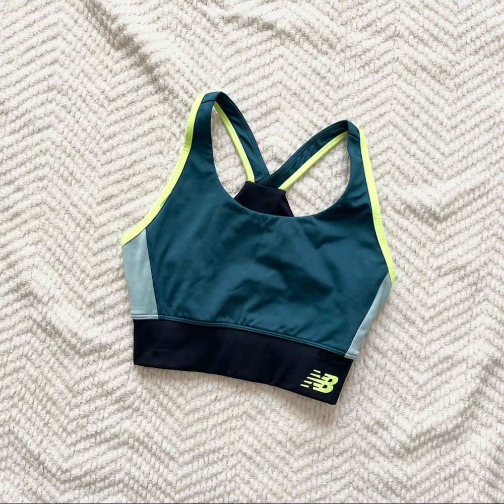 New Balance Navy Green Sports Bra in size XS New Women’s Sports Bra